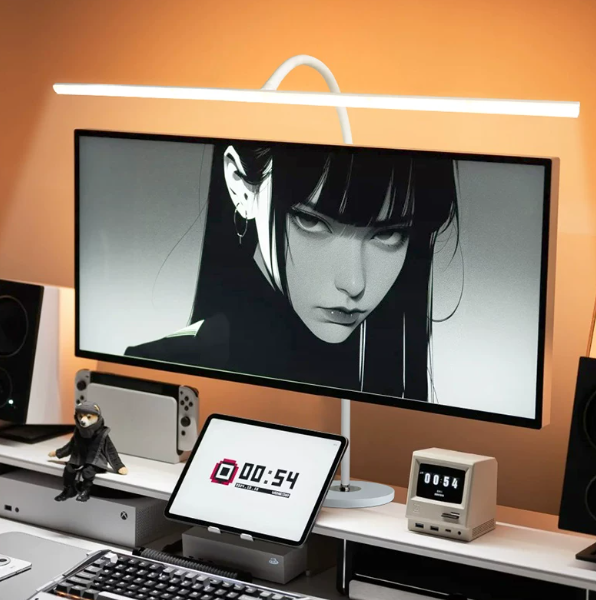 Computer screen hanging lamp, desk lamp, eye protection, intelligent voice control, office work lamp
